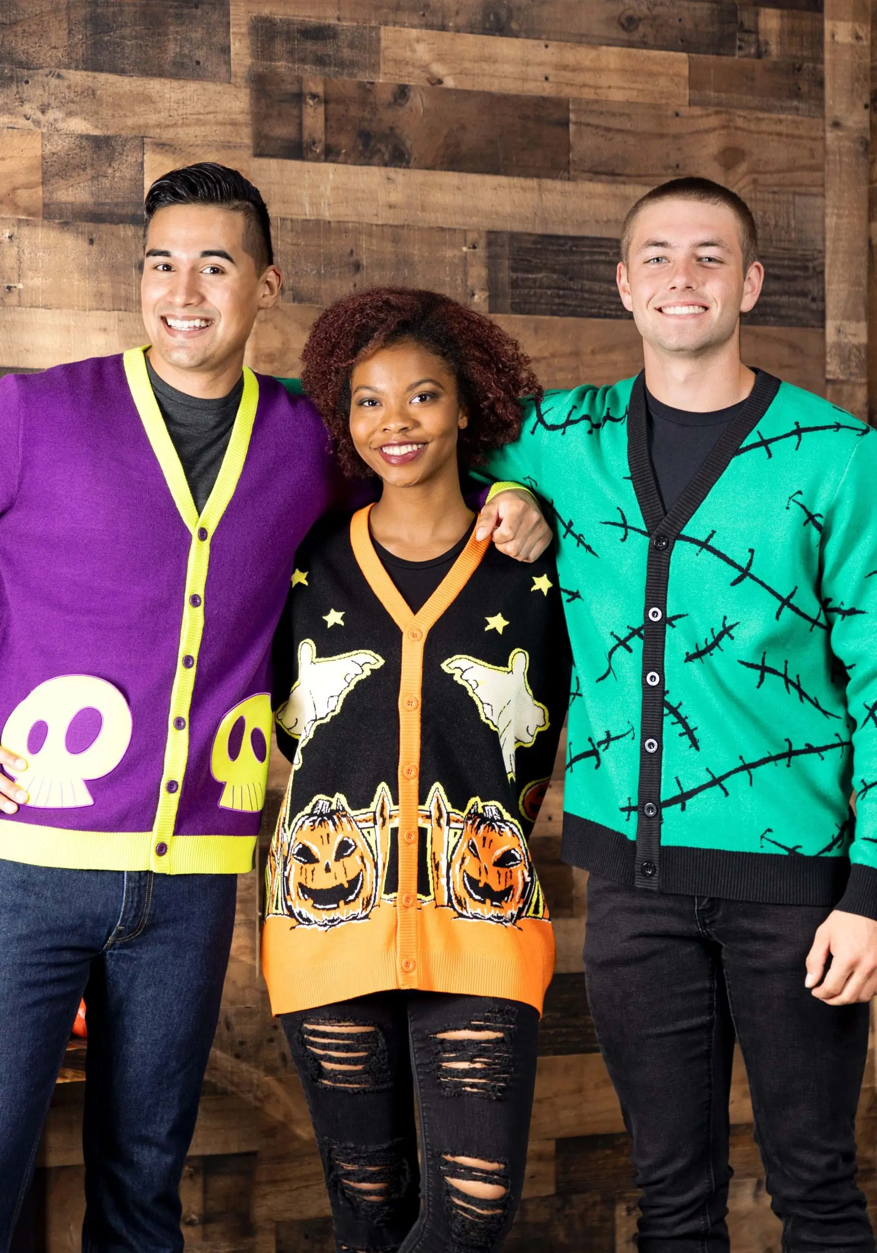 Adult Cakeworthy Beetlejuice Skull Knit Cardigan - Image 3