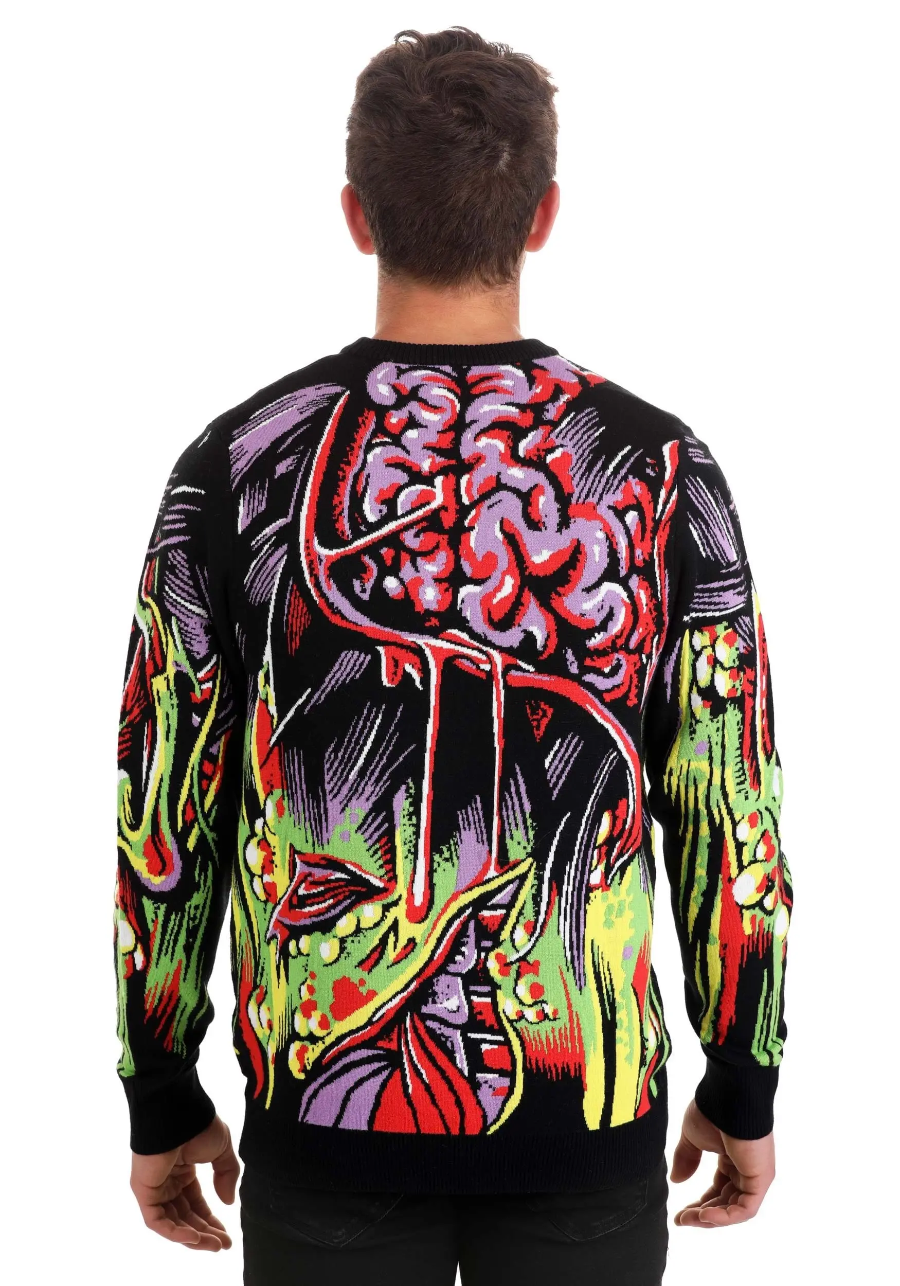 Face The Monster Halloween Ugly Sweater For Adults - Image 8