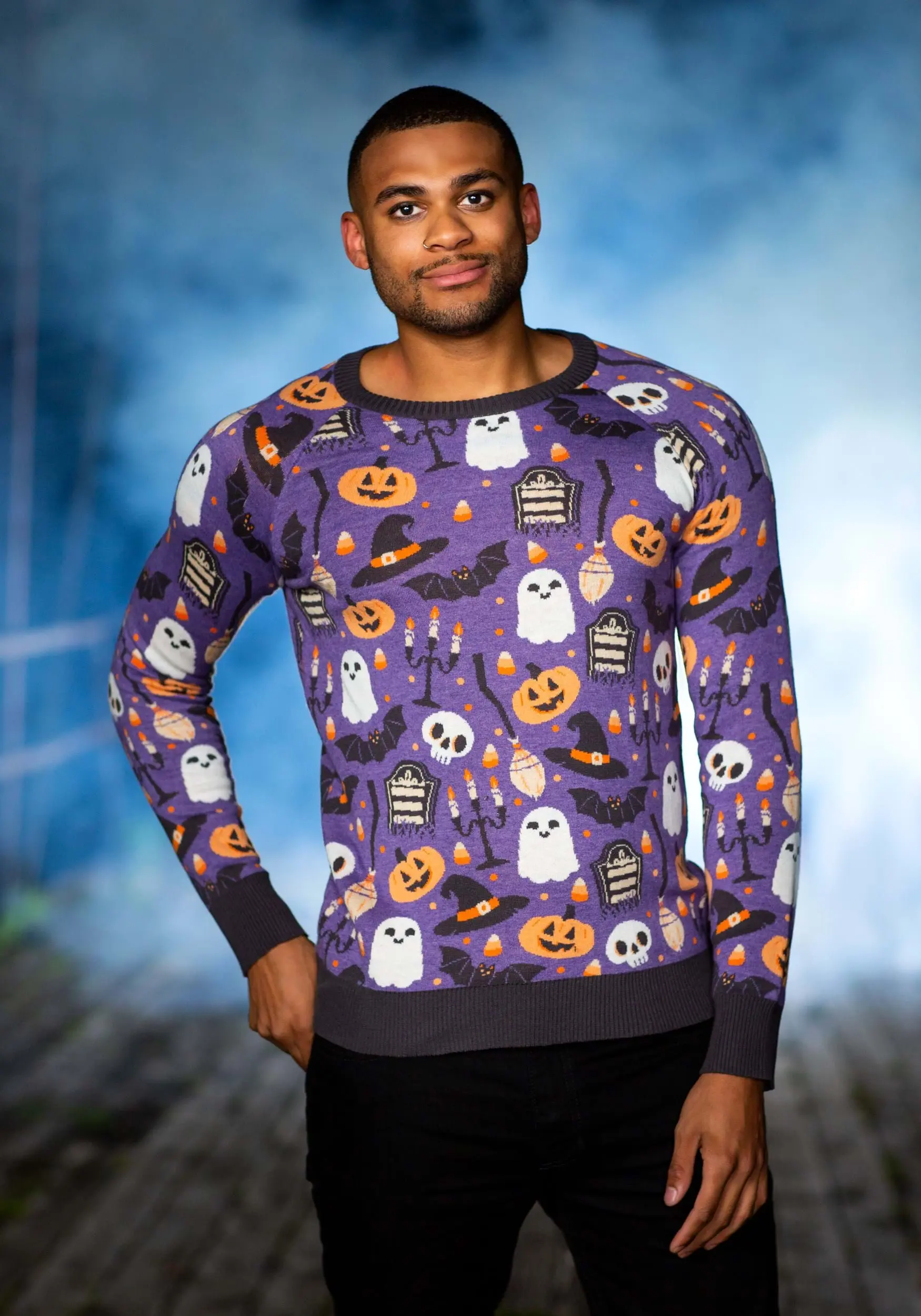 Halloween Mischief Adult Ugly Halloween Sweater - Image 2