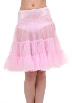 Pink Knee Length Crinoline For Adults
