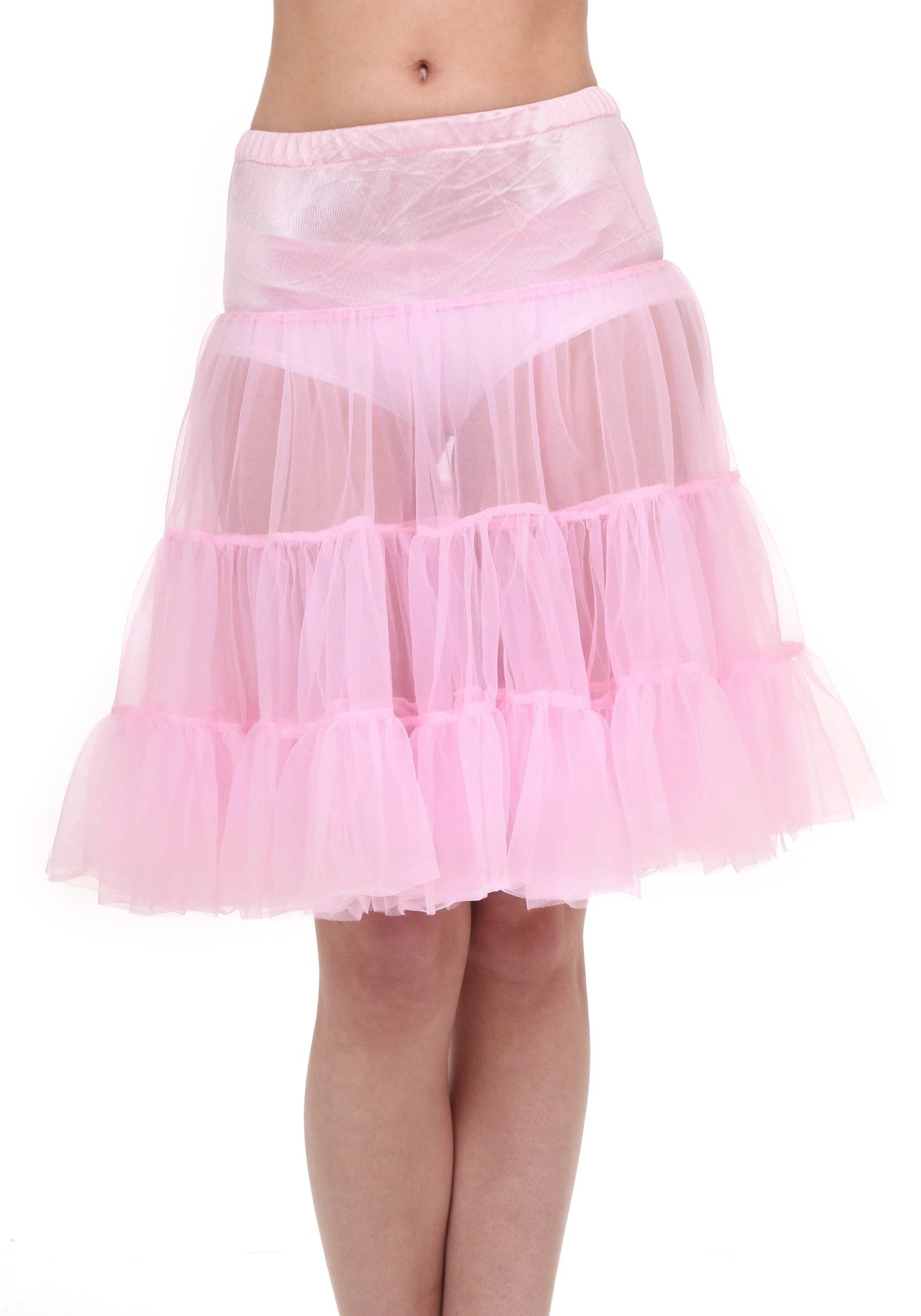 Pink Knee Length Crinoline For Adults