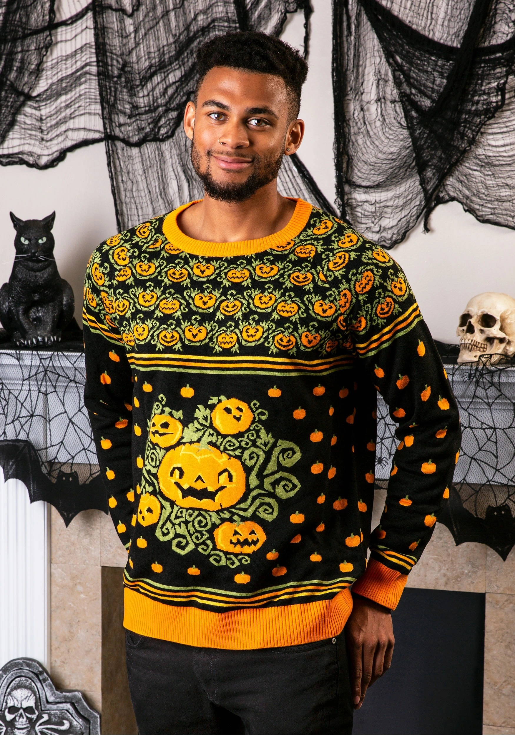 Pumpkin Patch Ugly Halloween Adults Sweater - Image 2