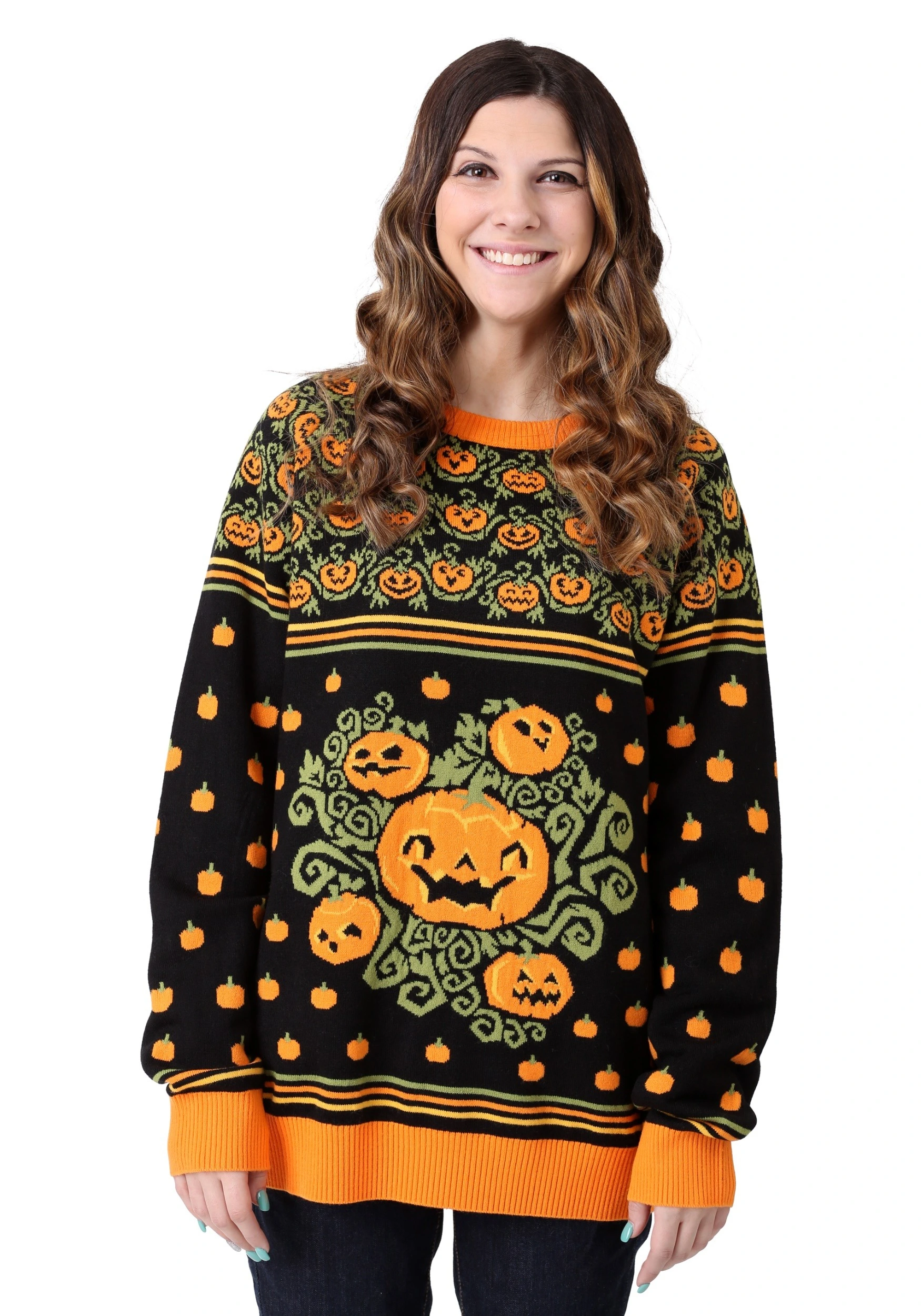 Pumpkin Patch Ugly Halloween Adults Sweater - Image 3