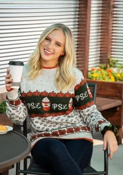 Pumpkin Spice Latte Ugly Sweater For Adults