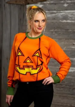 Adult Pumpkin Face Ugly Halloween Sweater