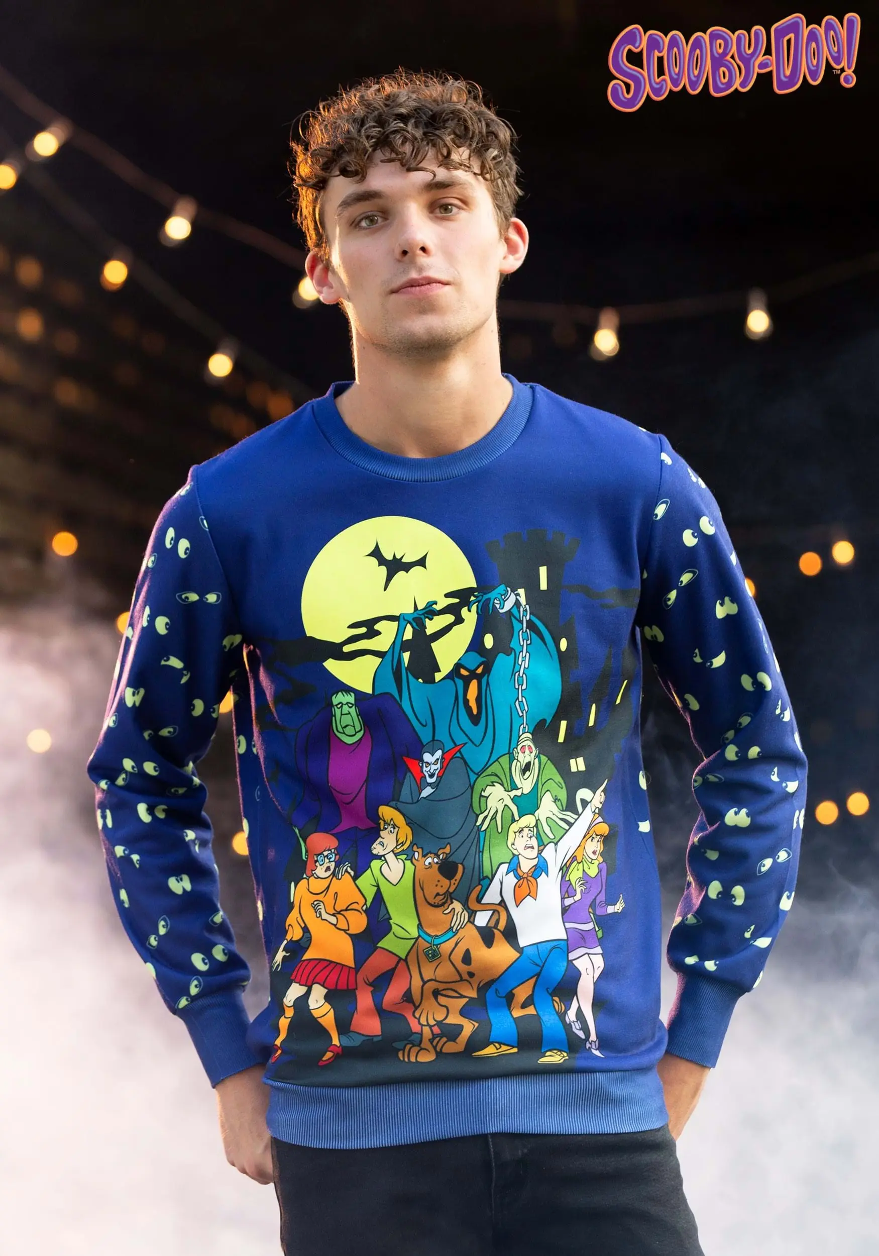 Scooby-Doo Glow-in-the-Dark Ugly Halloween Sweatshirt For Adults