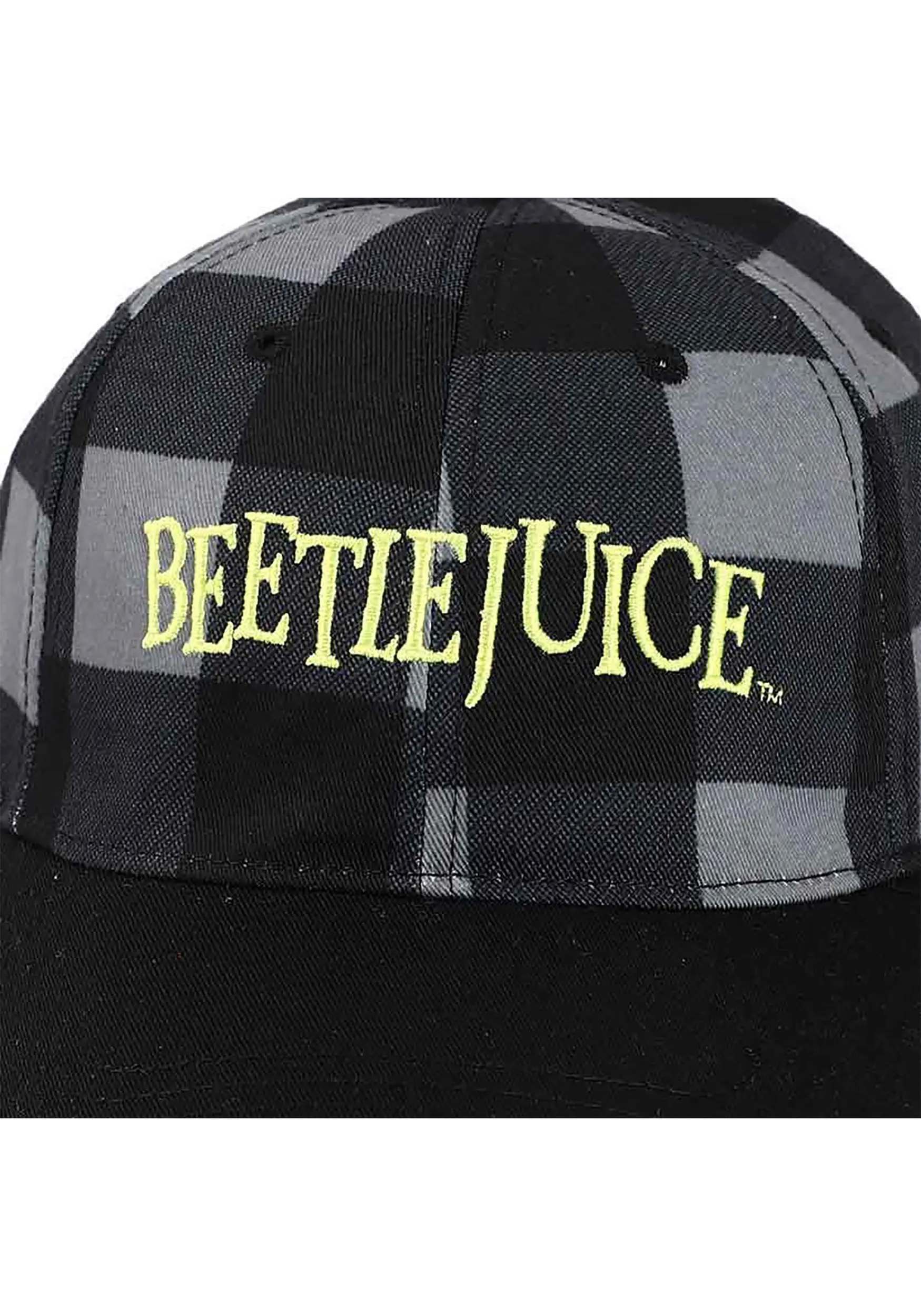 Beetlejuice Logo Embroidered Plaid Twill Hat - Image 4