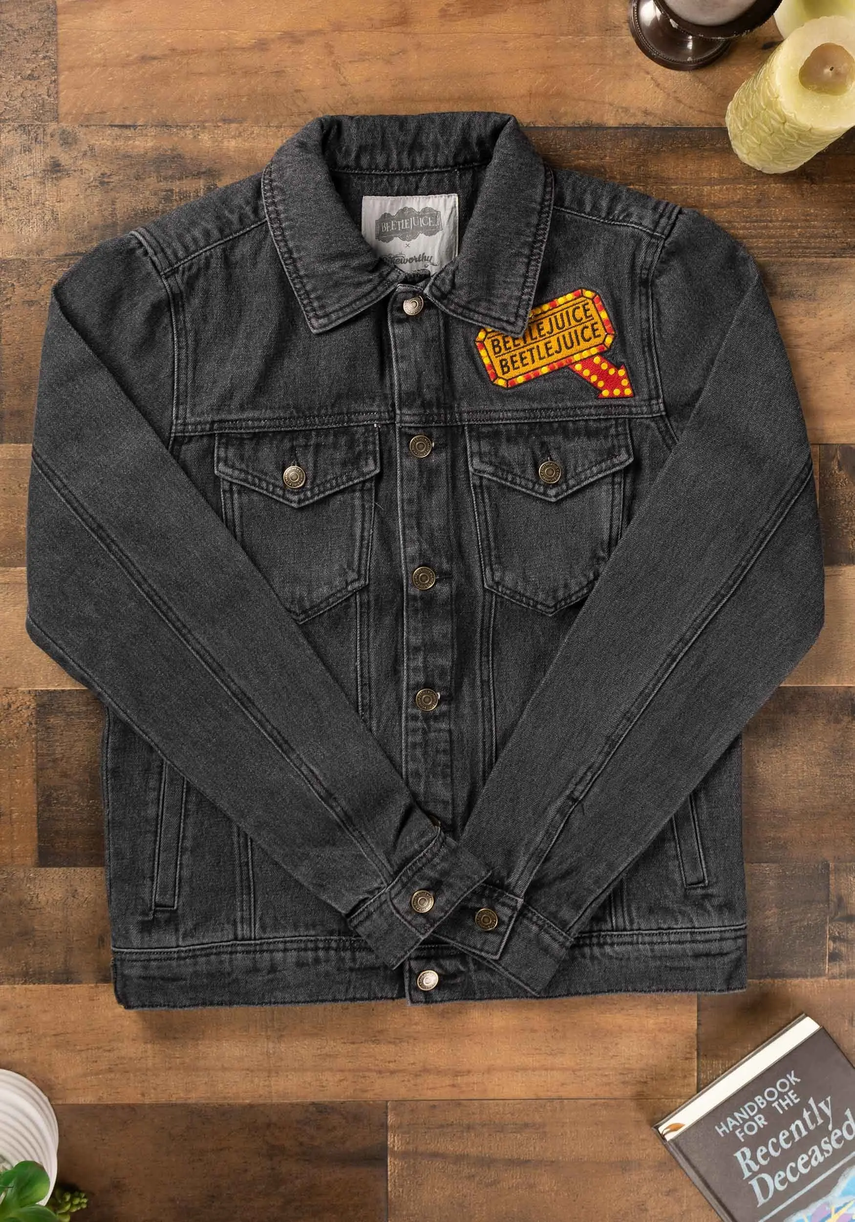 Cakeworthy Beetlejuice Adult Denim Jacket