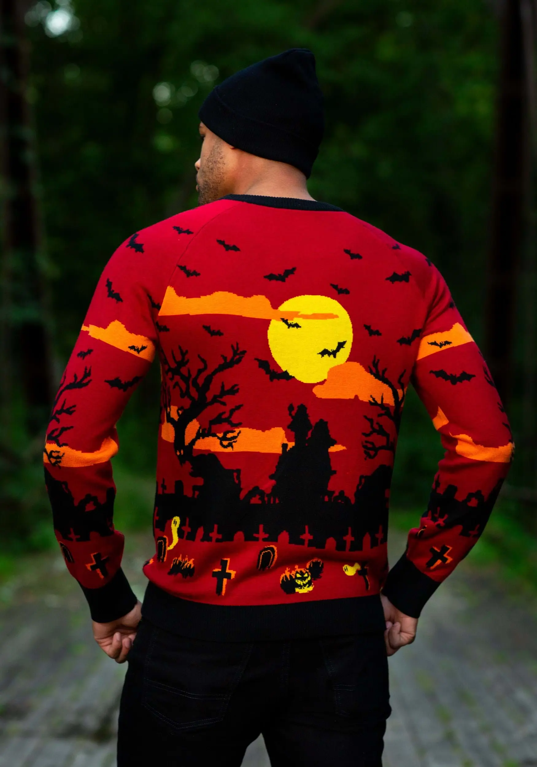 Haunted House Adult Ugly Halloween Sweater - Image 4