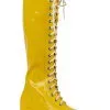 Men's Yellow Wrestling Lace Up Boots For Men