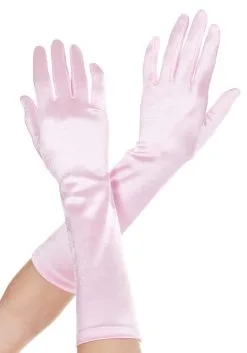 Pink Satin Gloves Accessories