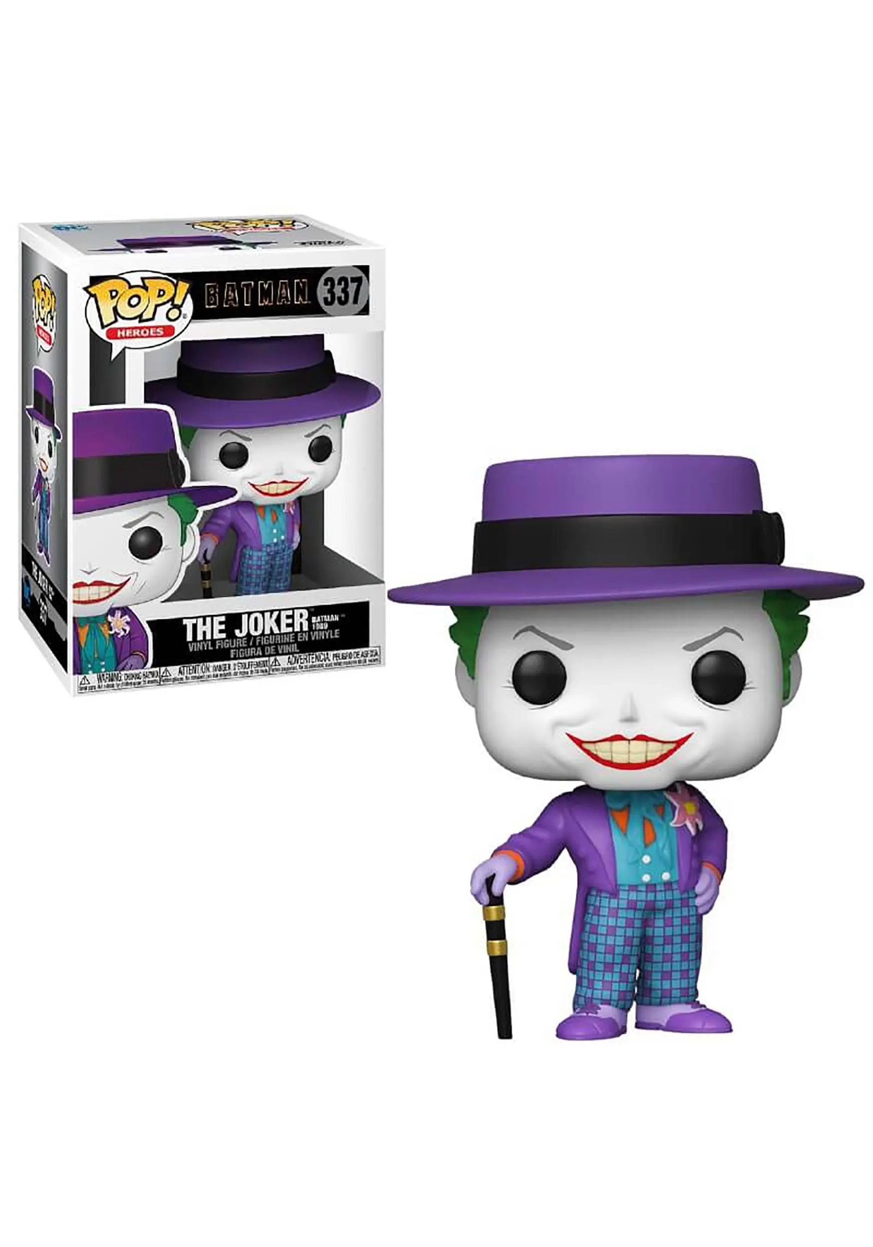 Pop! Heroes: Batman 1989 - Joker With Hat Vinyl Figure - Image 3