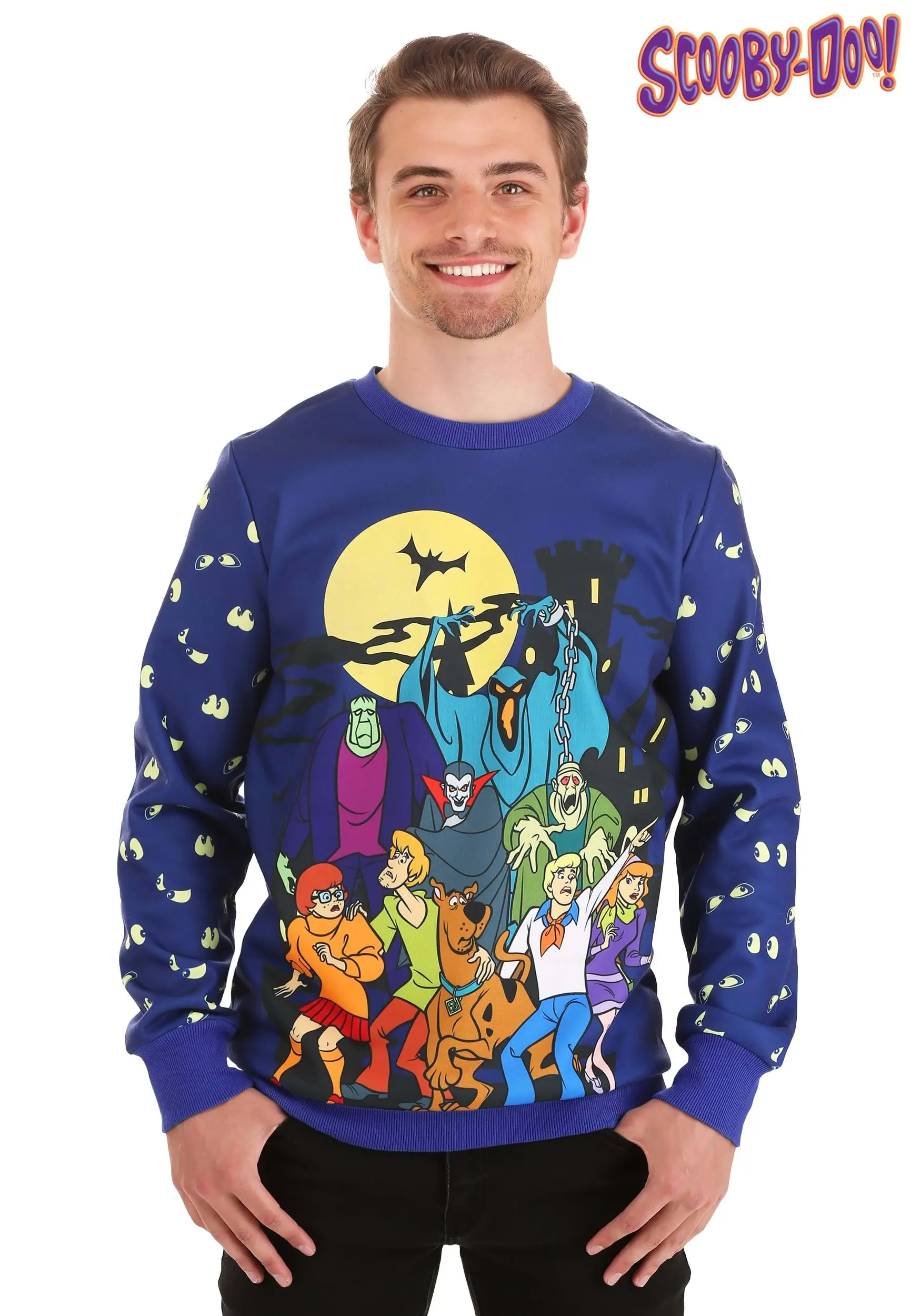 Scooby-Doo Glow-in-the-Dark Ugly Halloween Sweatshirt For Adults - Image 7