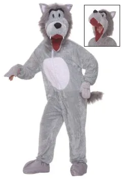Stuffed Storybook Wolf Costume For Adults