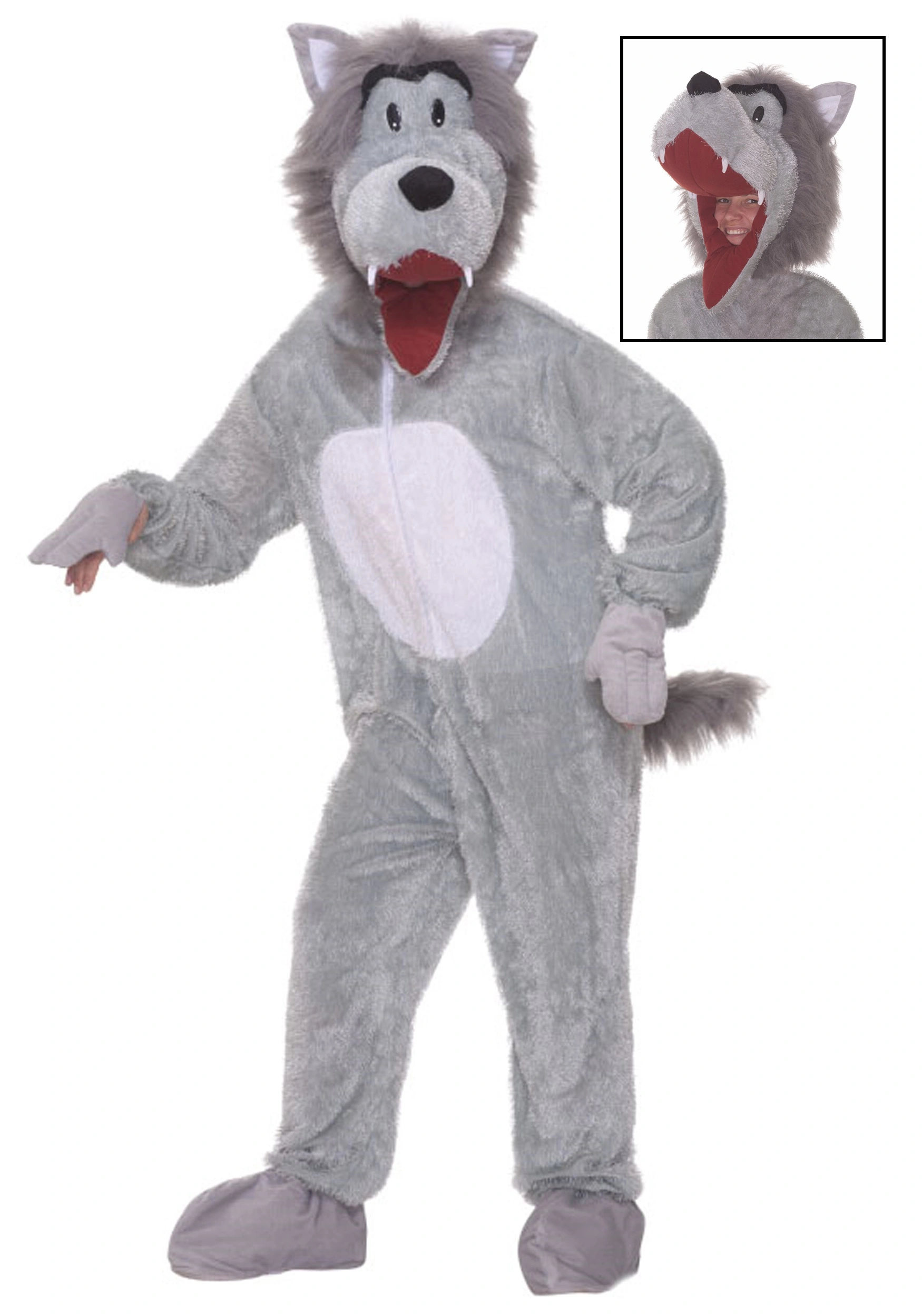 Stuffed Storybook Wolf Costume For Adults