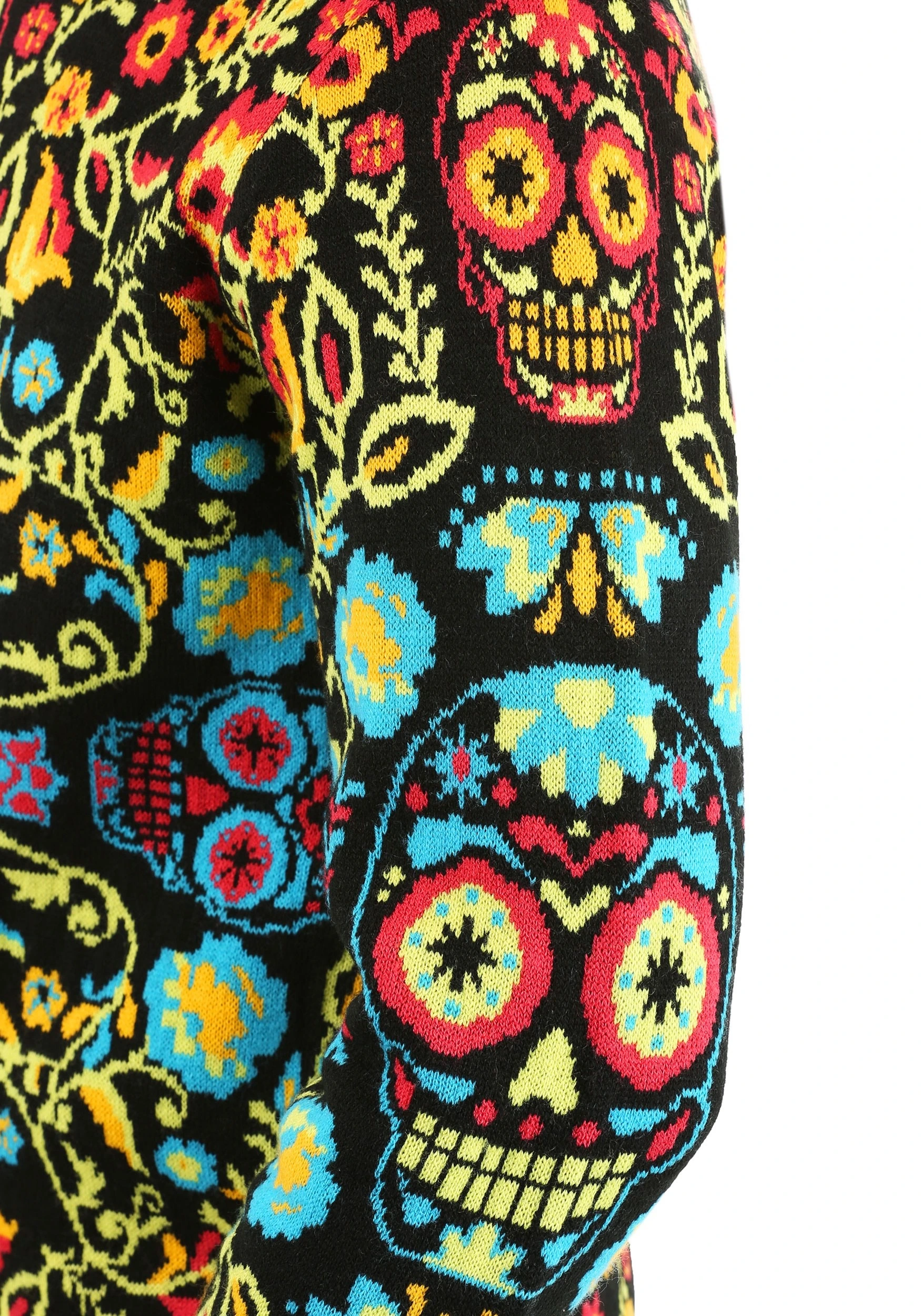 Sugar Skull Ugly Halloween Sweater For Adults - Image 6