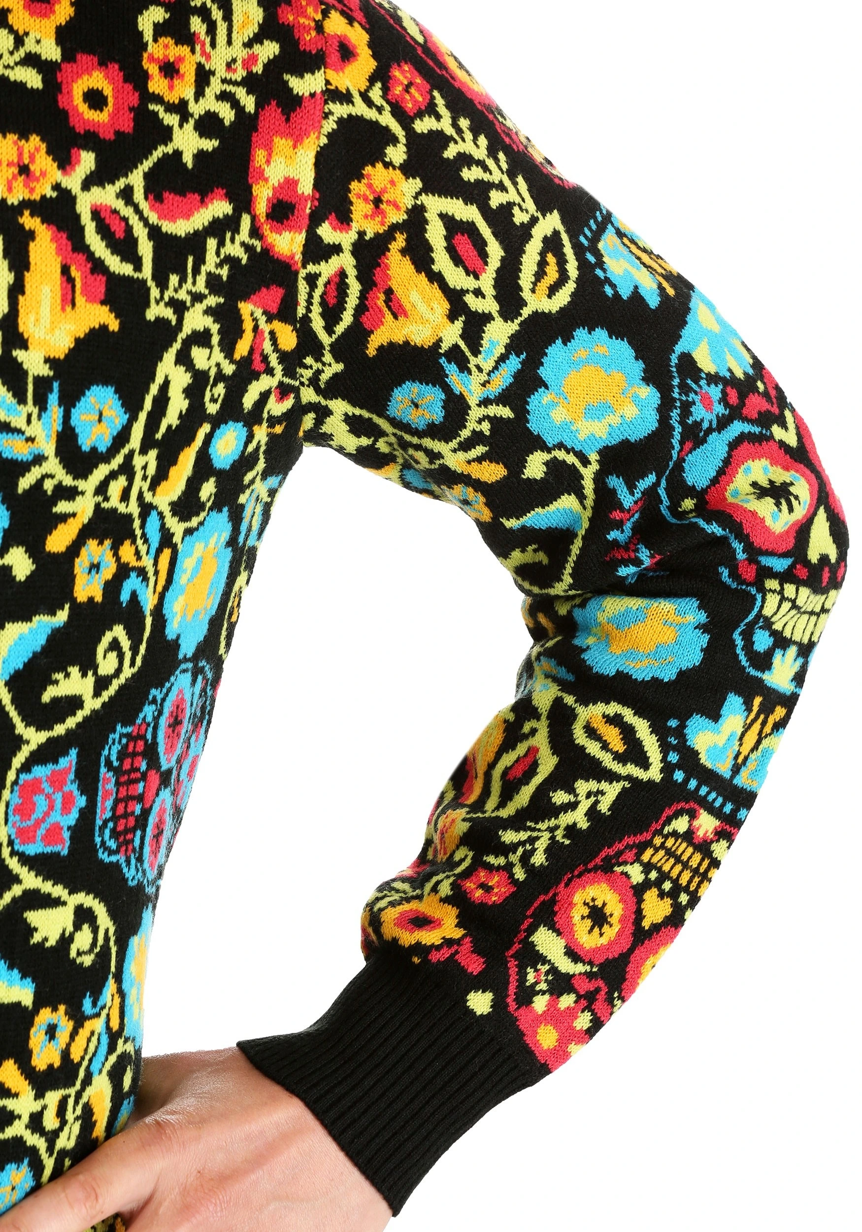 Sugar Skull Ugly Halloween Sweater For Adults - Image 7