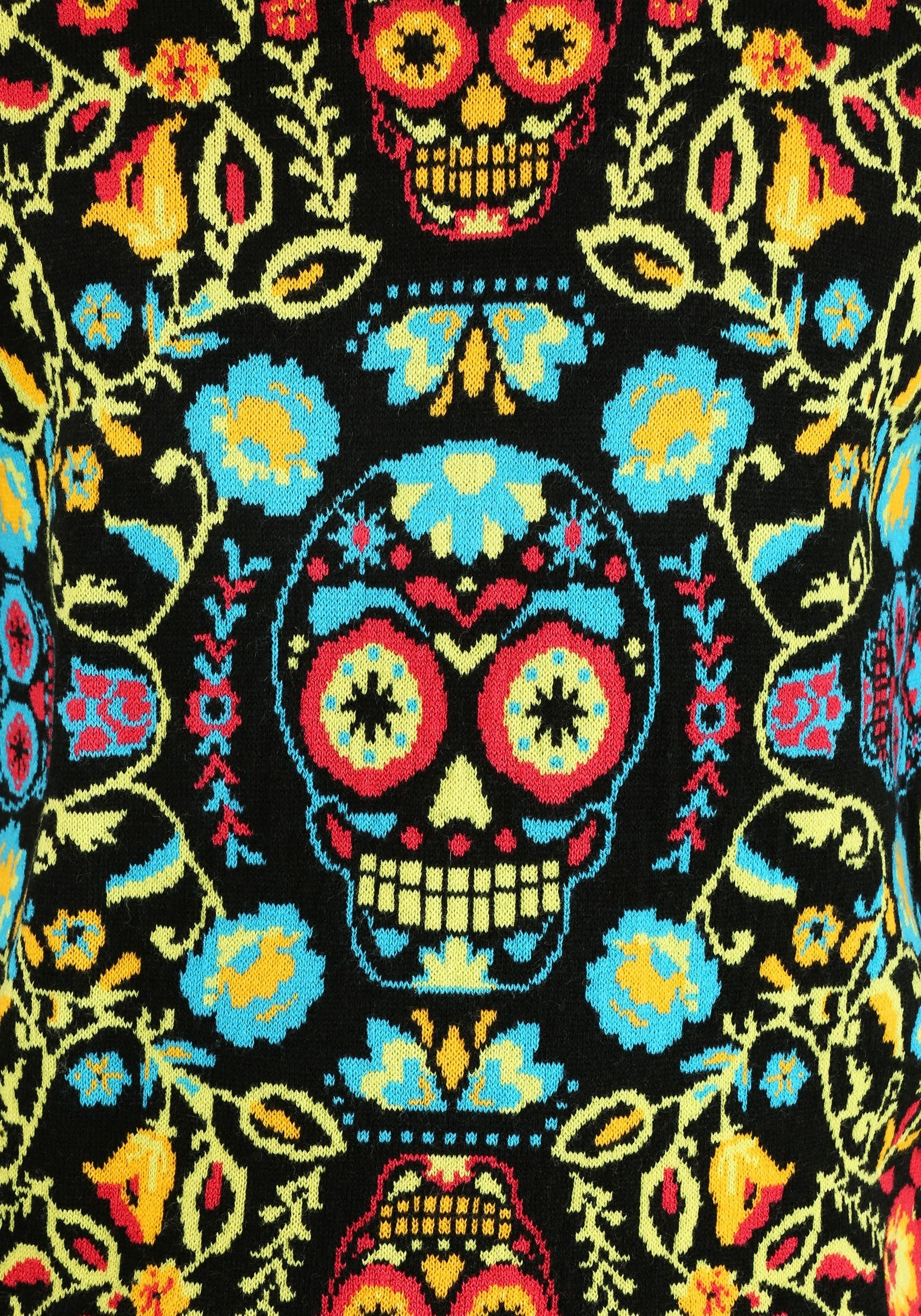 Sugar Skull Ugly Halloween Sweater For Adults - Image 9