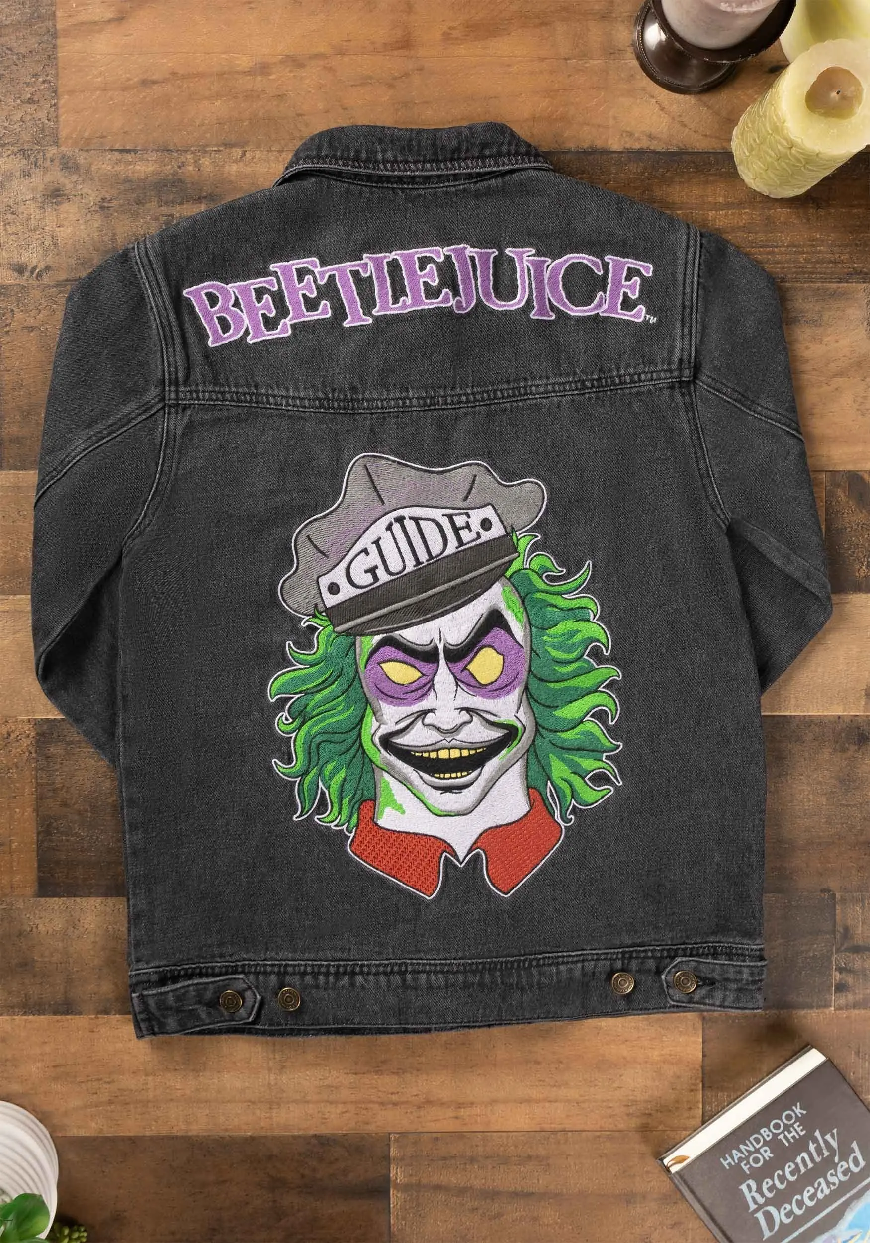 Cakeworthy Beetlejuice Adult Denim Jacket - Image 2
