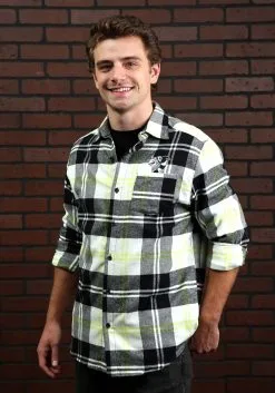 Cakeworthy Beetlejuice Adult Flannel Shirt