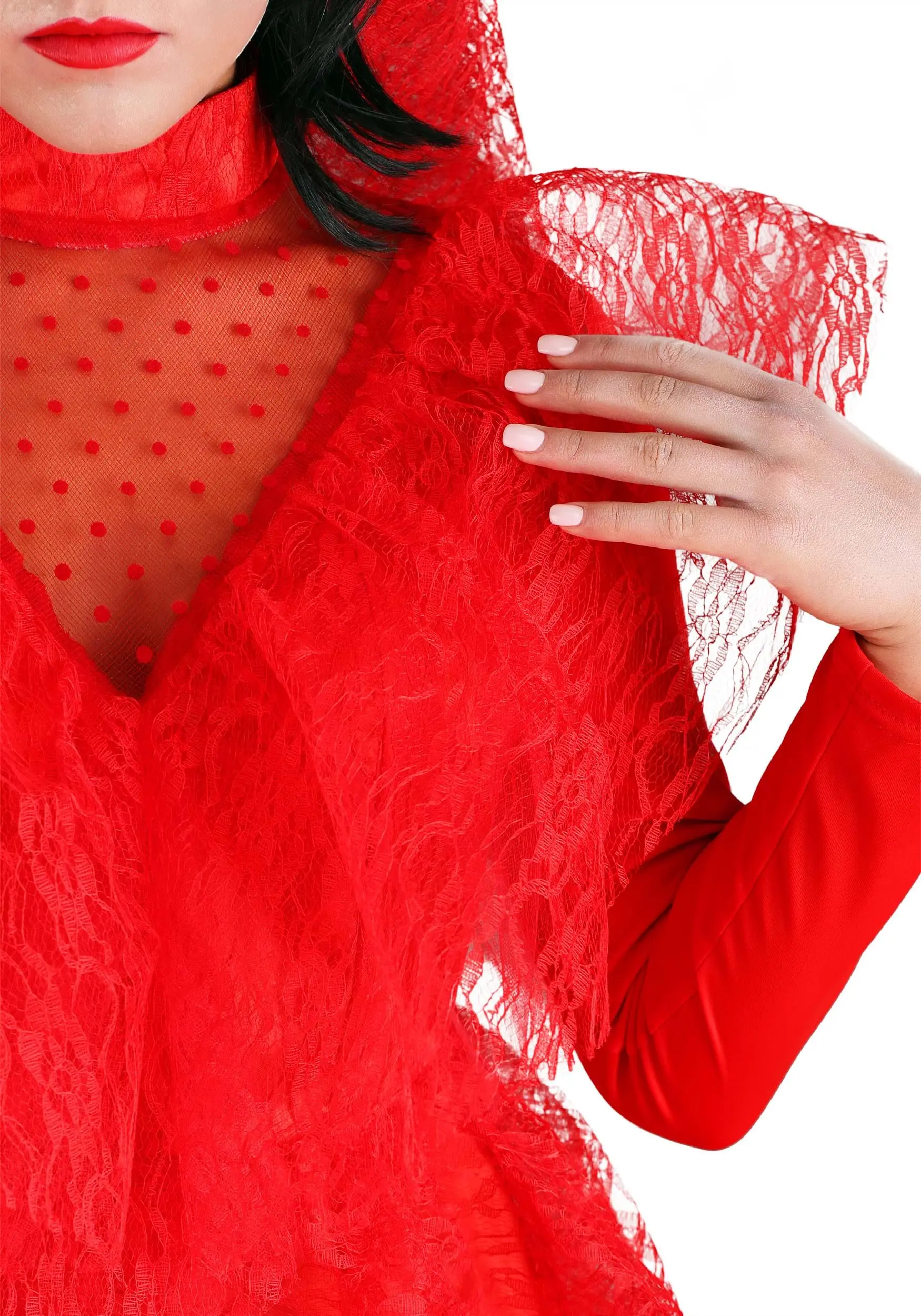 Womens Red Gothic Wedding Dress - Image 5