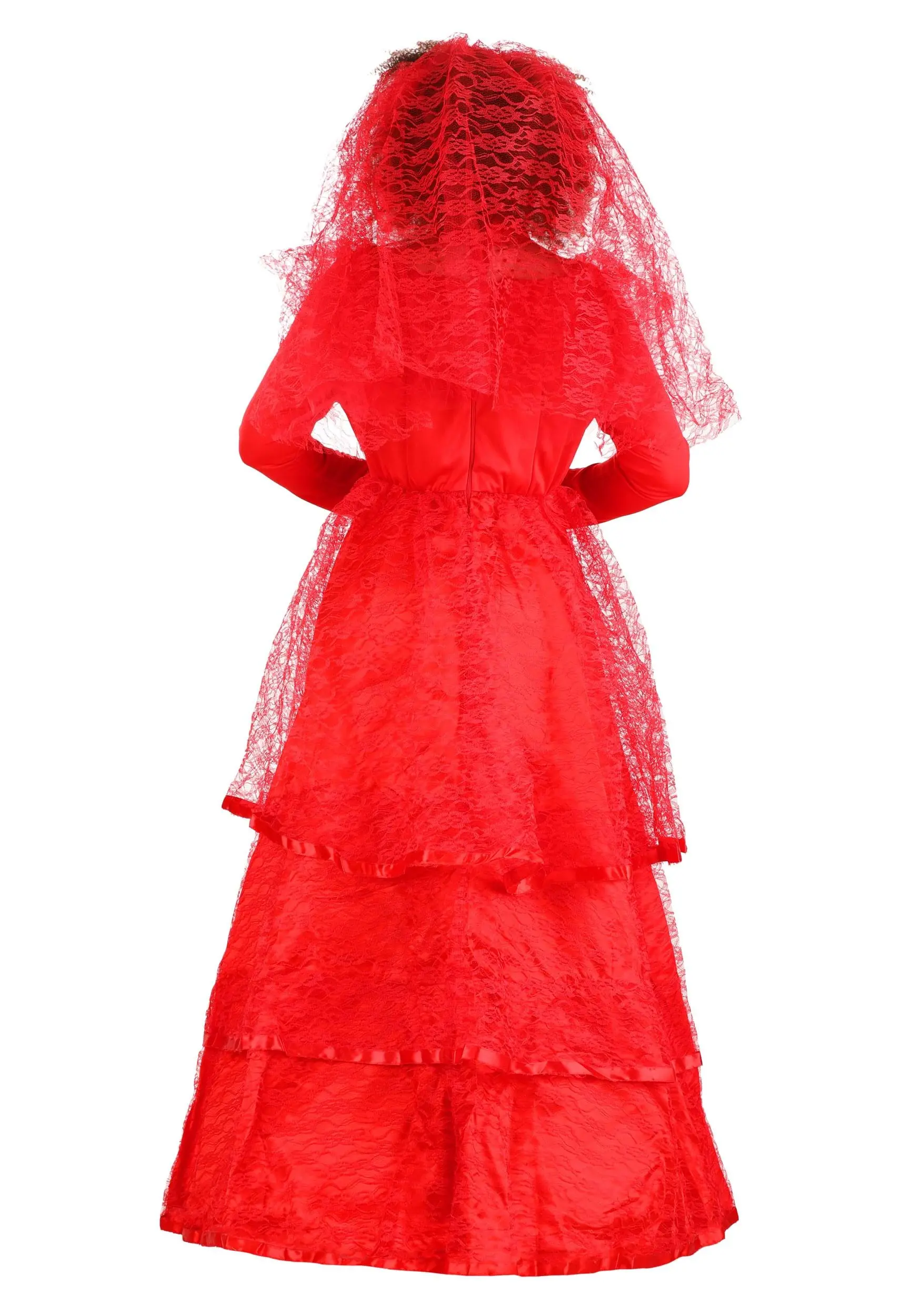 Womens Red Gothic Wedding Dress - Image 9