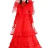 Womens Red Gothic Wedding Dress