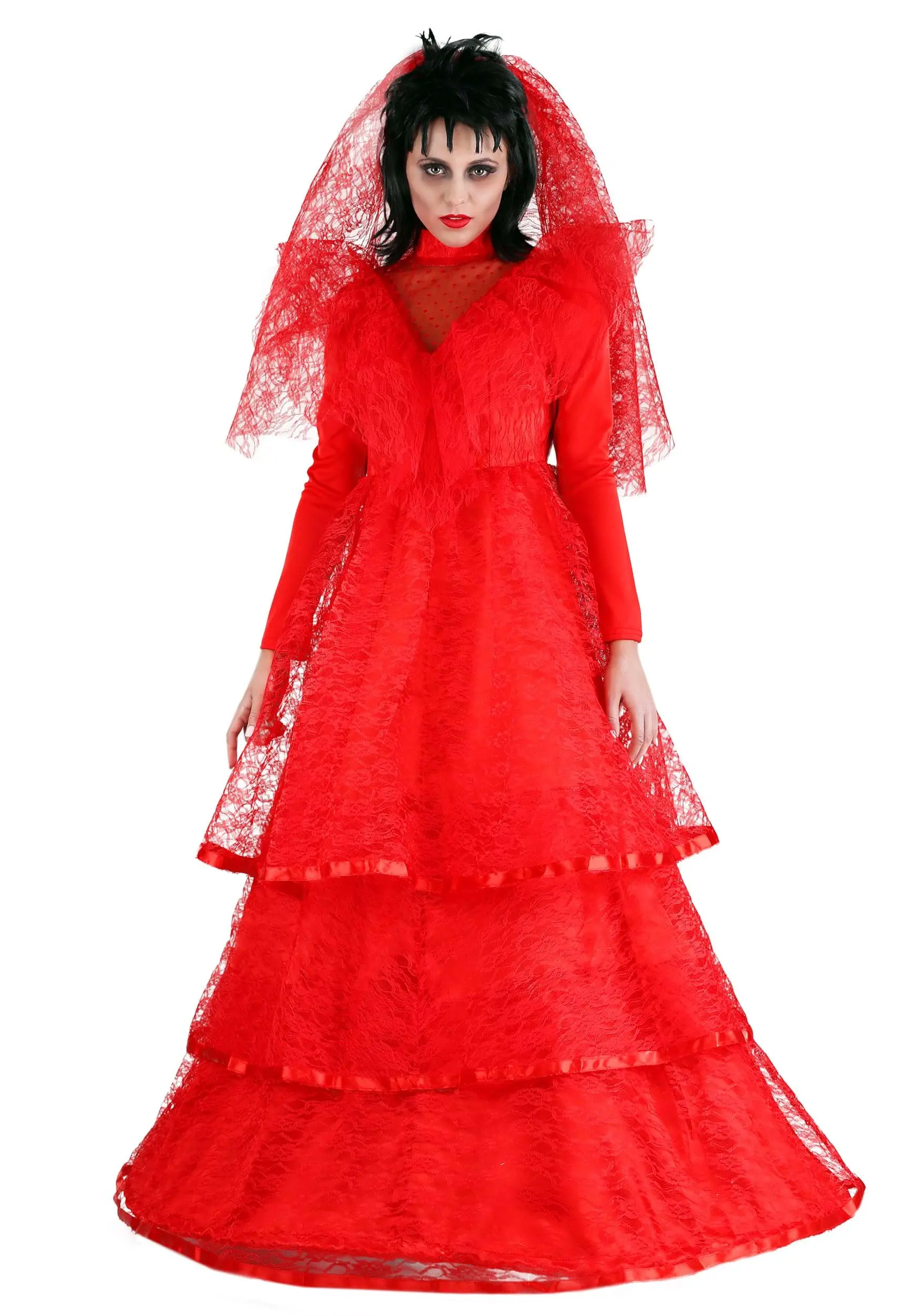Womens Red Gothic Wedding Dress